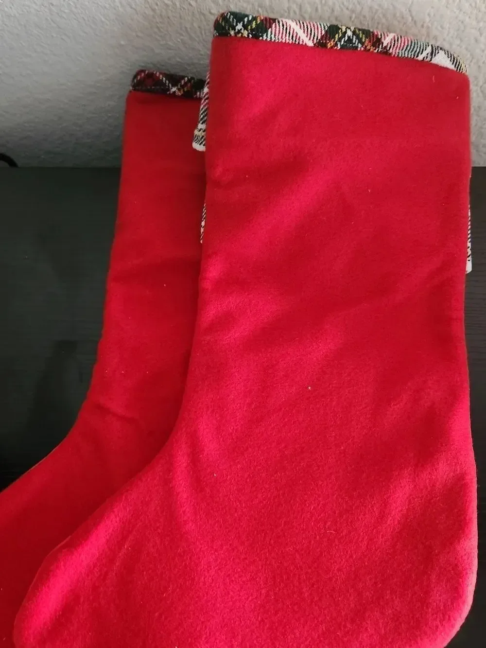 Ashland Christmas Noel Set Of 2 Holiday Stockings Plaid Ruffle Trim NWT